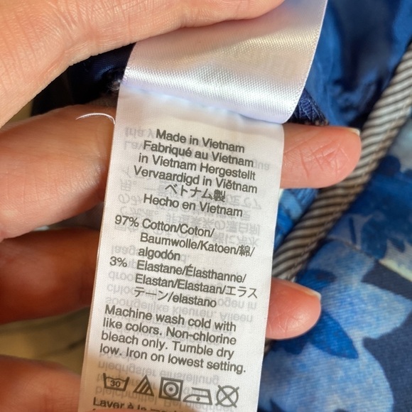 J. Crew High Rise Ankle Crop Remi Blue Floral Pants sz 8 - Picture 11 of 13